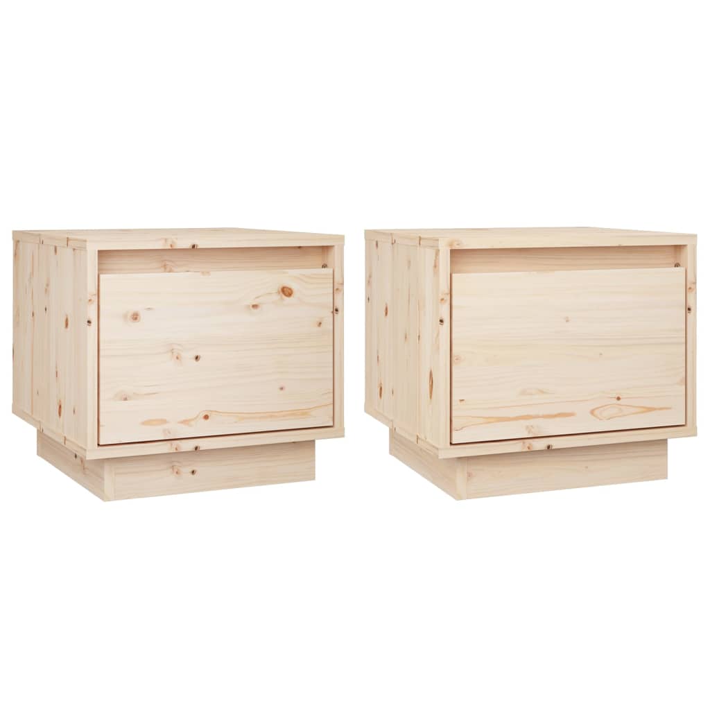 Nachtkastjes 2 st 35x34x32 cm massief grenenhout – afbeelding 2