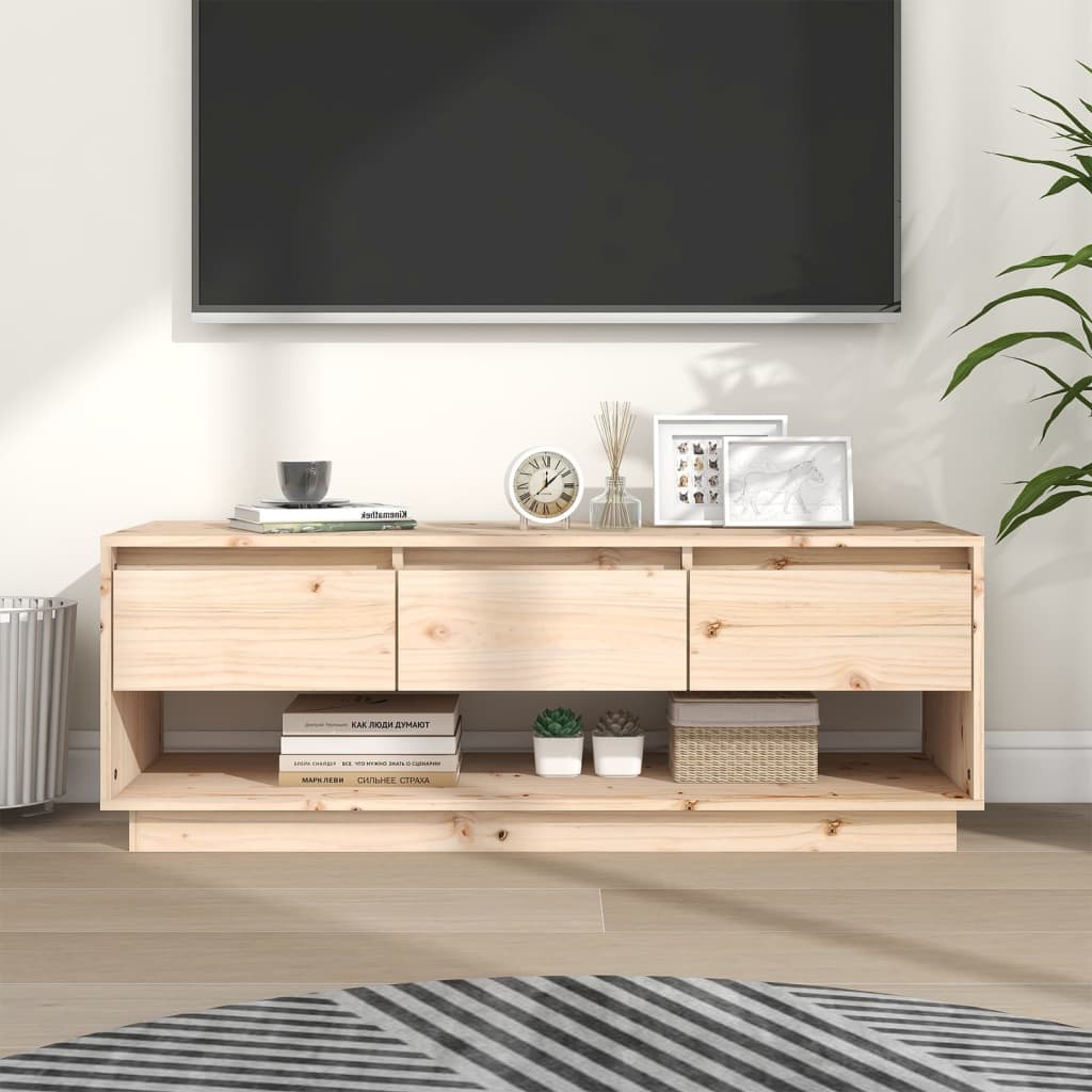 Tv-meubel 110,5x34x40 cm massief grenenhout – afbeelding 1
