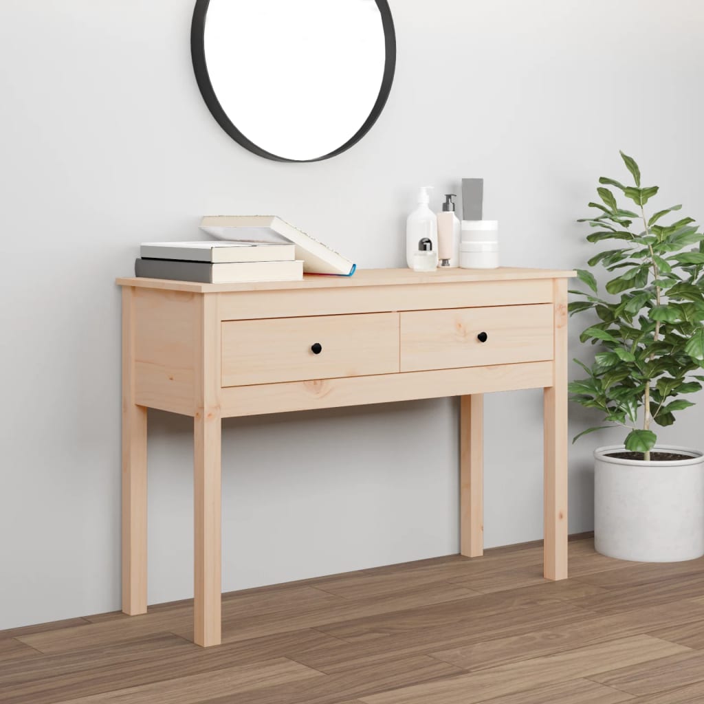 Wandtafel 100x35x75 cm massief grenenhout – afbeelding 1