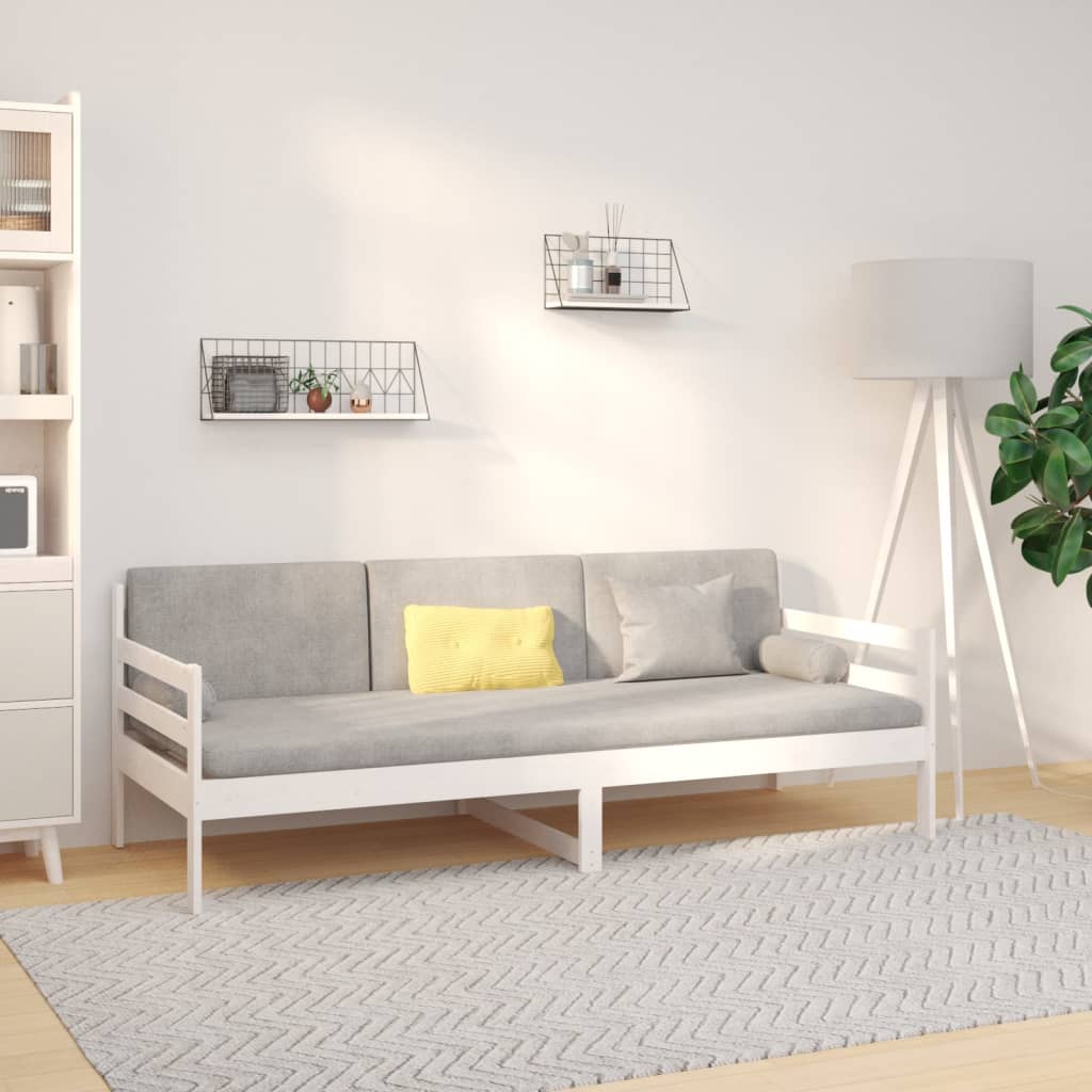 Slaapbank zonder matras 90x190 cm massief grenenhout wit – afbeelding 1