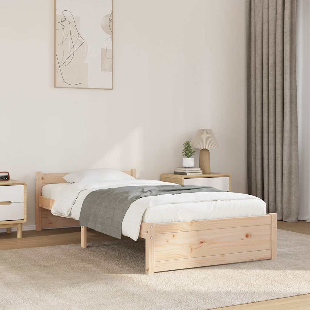 Bedframe massief hout 75x190 cm