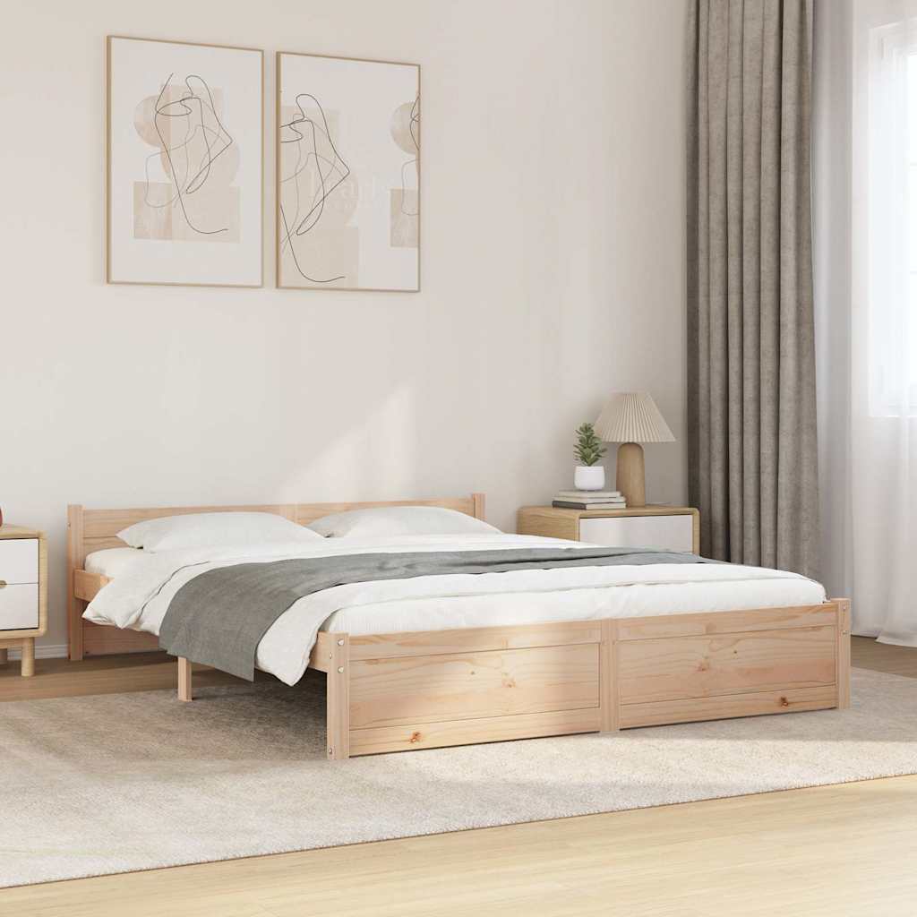 Bedframe zonder matras massief hout 140x200 cm