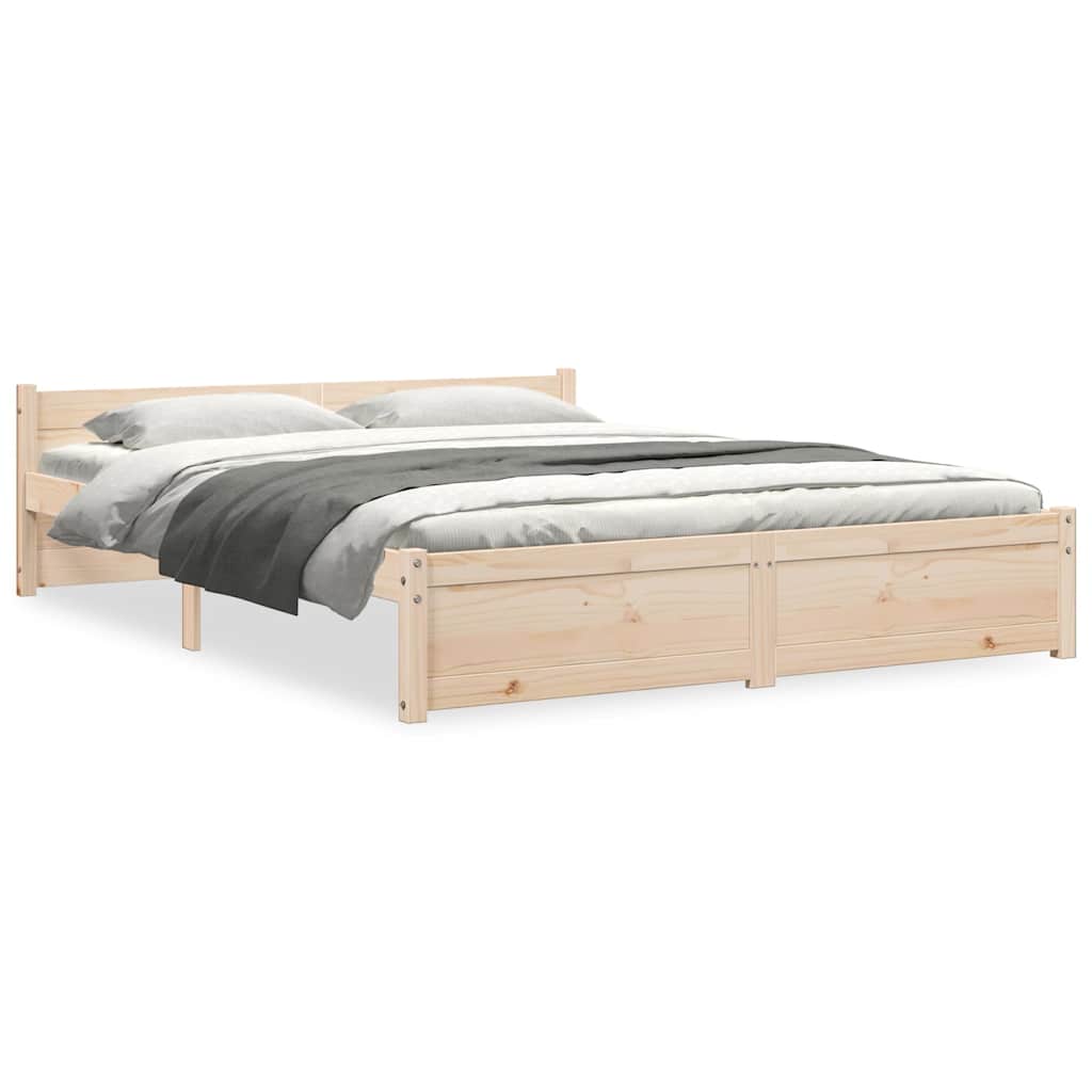 Bedframe zonder matras massief hout 140x200 cm – afbeelding 2