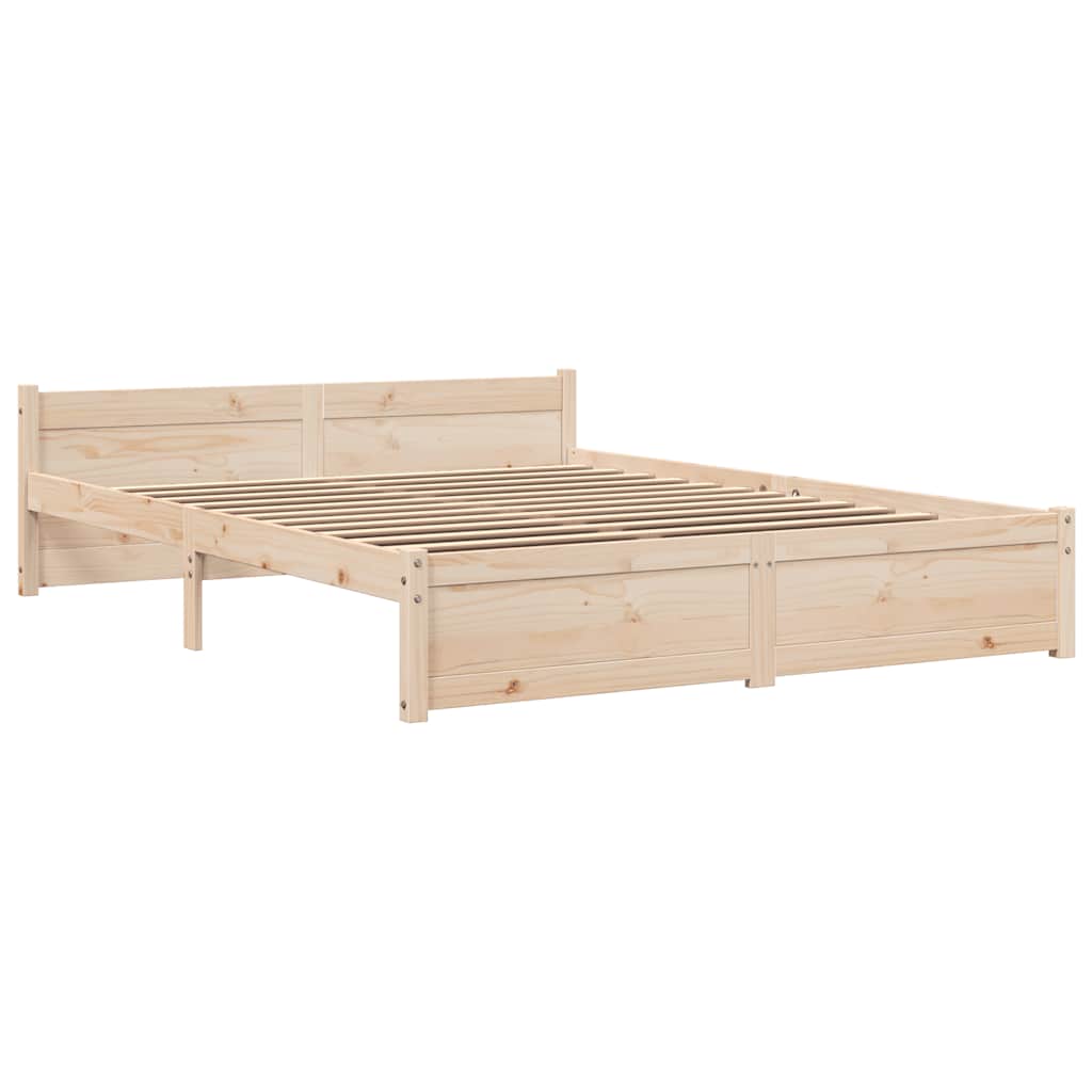 Bedframe zonder matras massief hout 140x200 cm – afbeelding 3