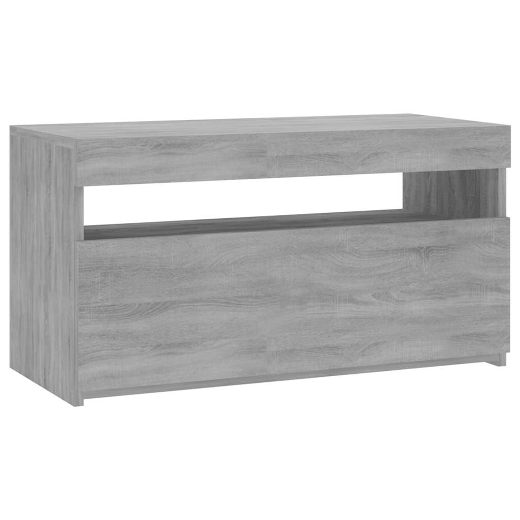 Tv-meubel met LED-verlichting 75x35x40 cm grijs sonoma eiken