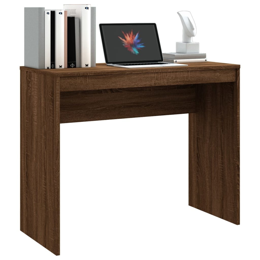 Bureau 90x40x72 cm bewerkt hout bruin eikenkleur – afbeelding 4