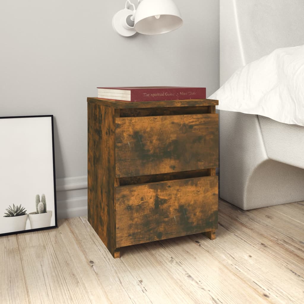 Nachtkastje Gerookt Eiken 30x30x40 cm Engineered Wood