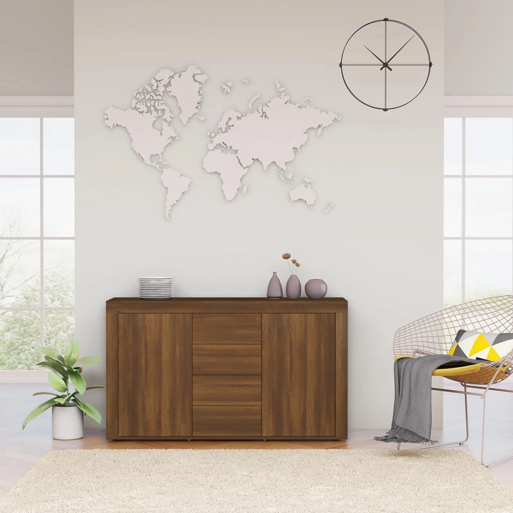 Dressoir 120x36x69 cm bewerkt hout bruin eikenkleur
