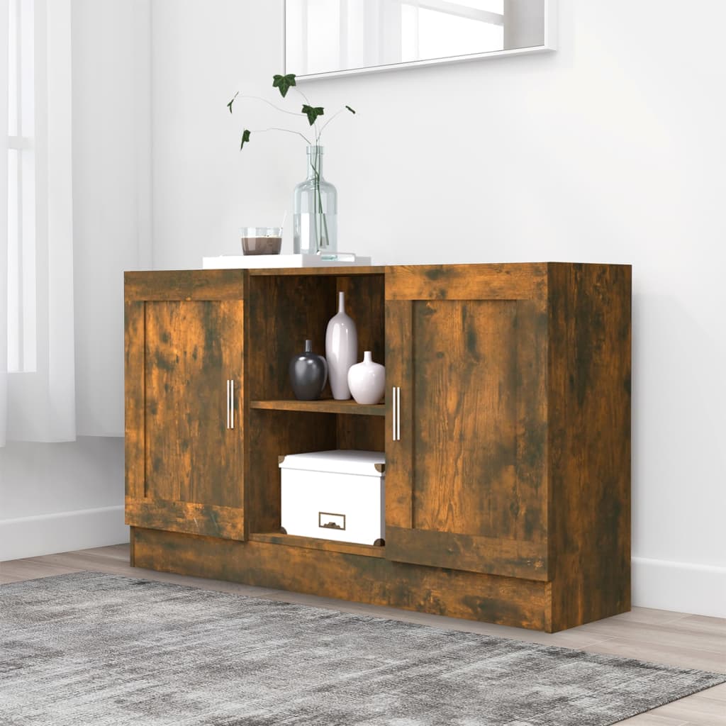 Dressoir 120x30,5x70 cm bewerkt hout gerookt eikenkleurig – afbeelding 1