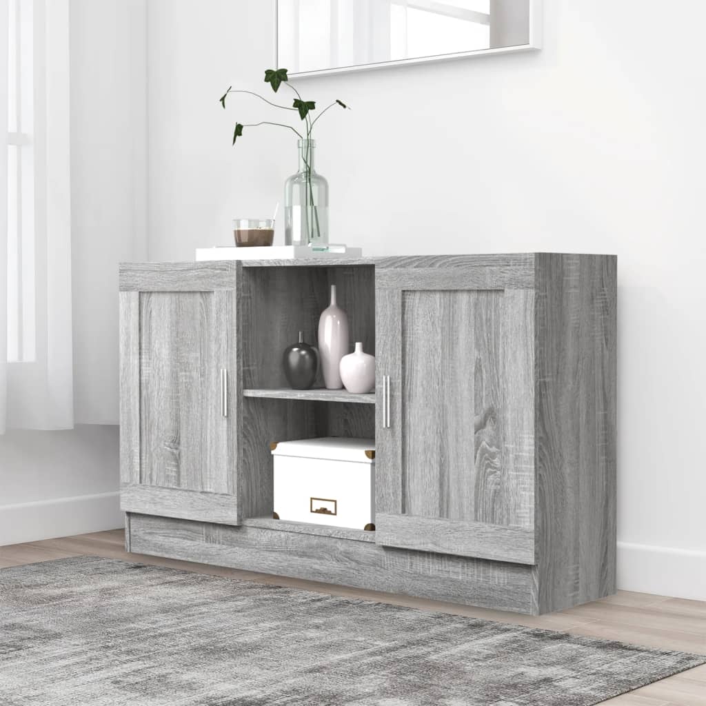 Dressoir 120x30,5x70 cm bewerkt hout grijs sonoma eikenkleurig