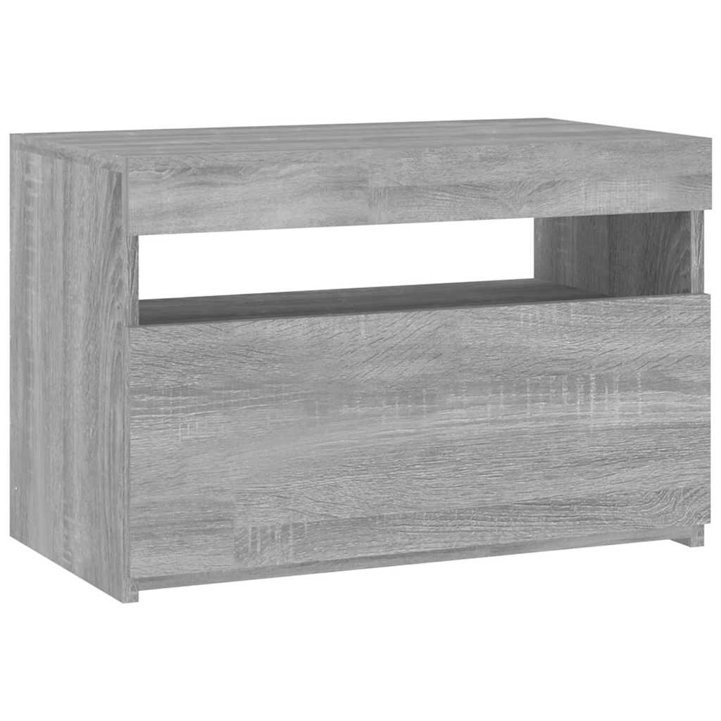 Tv-meubel met LED-verlichting 60x35x40 cm grijs sonoma eiken