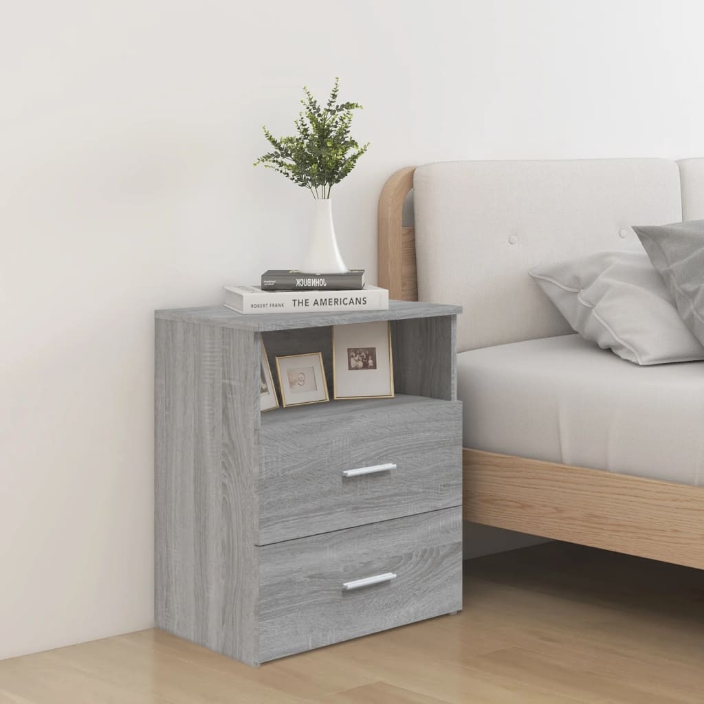 Nachtkastjes 2 st 50x32x60 cm grijs sonoma eikenkleurig
