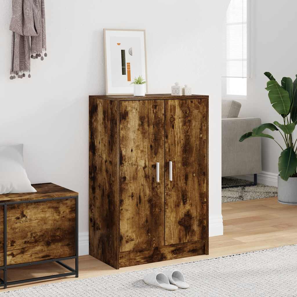 Schoenenkast 60x35x92 cm bewerkt hout gerookt eikenkleurig