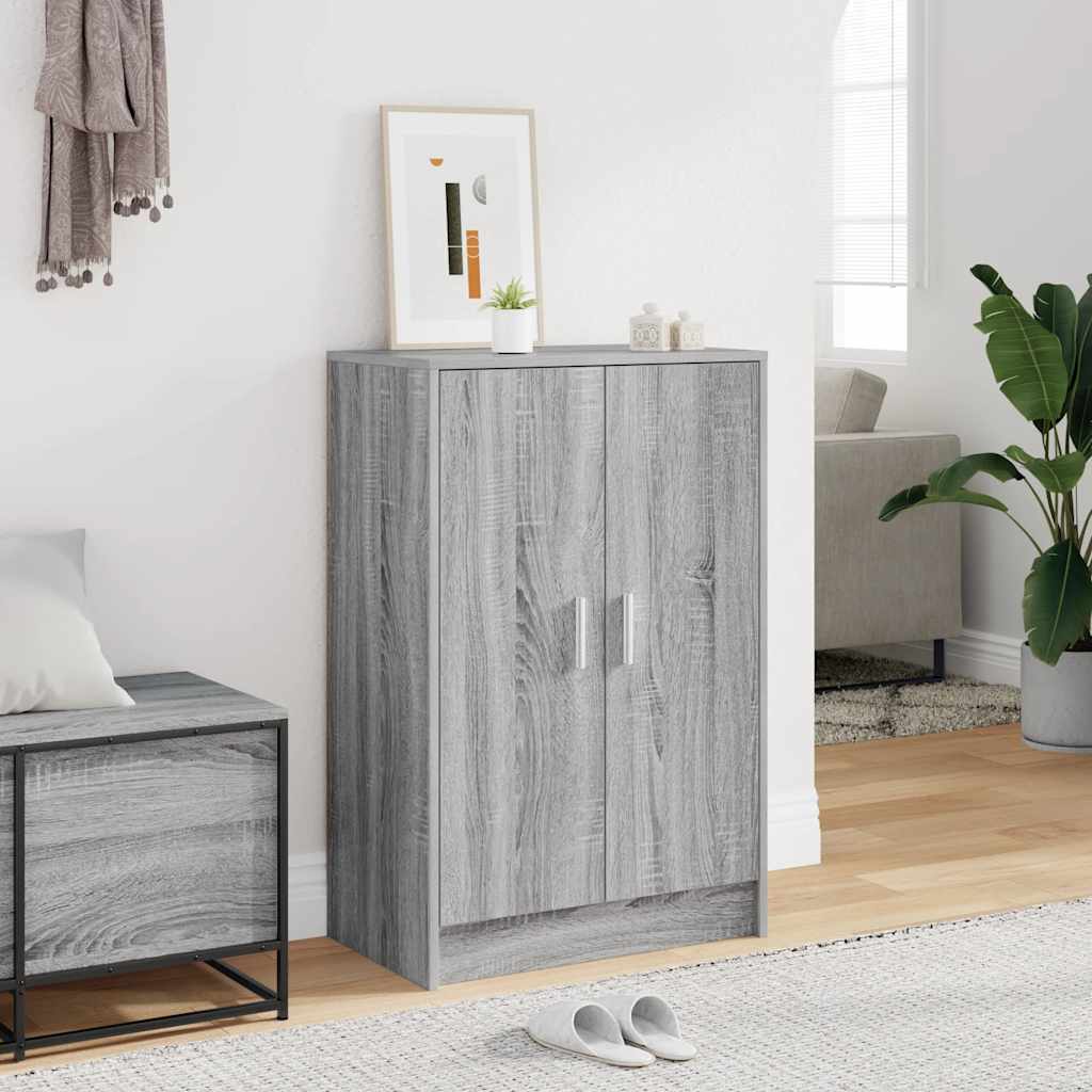 Schoenenkast 60x35x92 cm bewerkt hout grijs sonoma eikenkleurig
