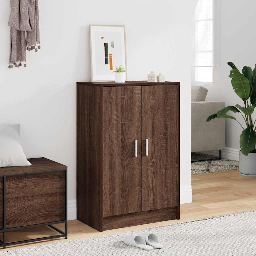 Schoenenkast 60x35x92 cm bewerkt hout bruin eikenkleur