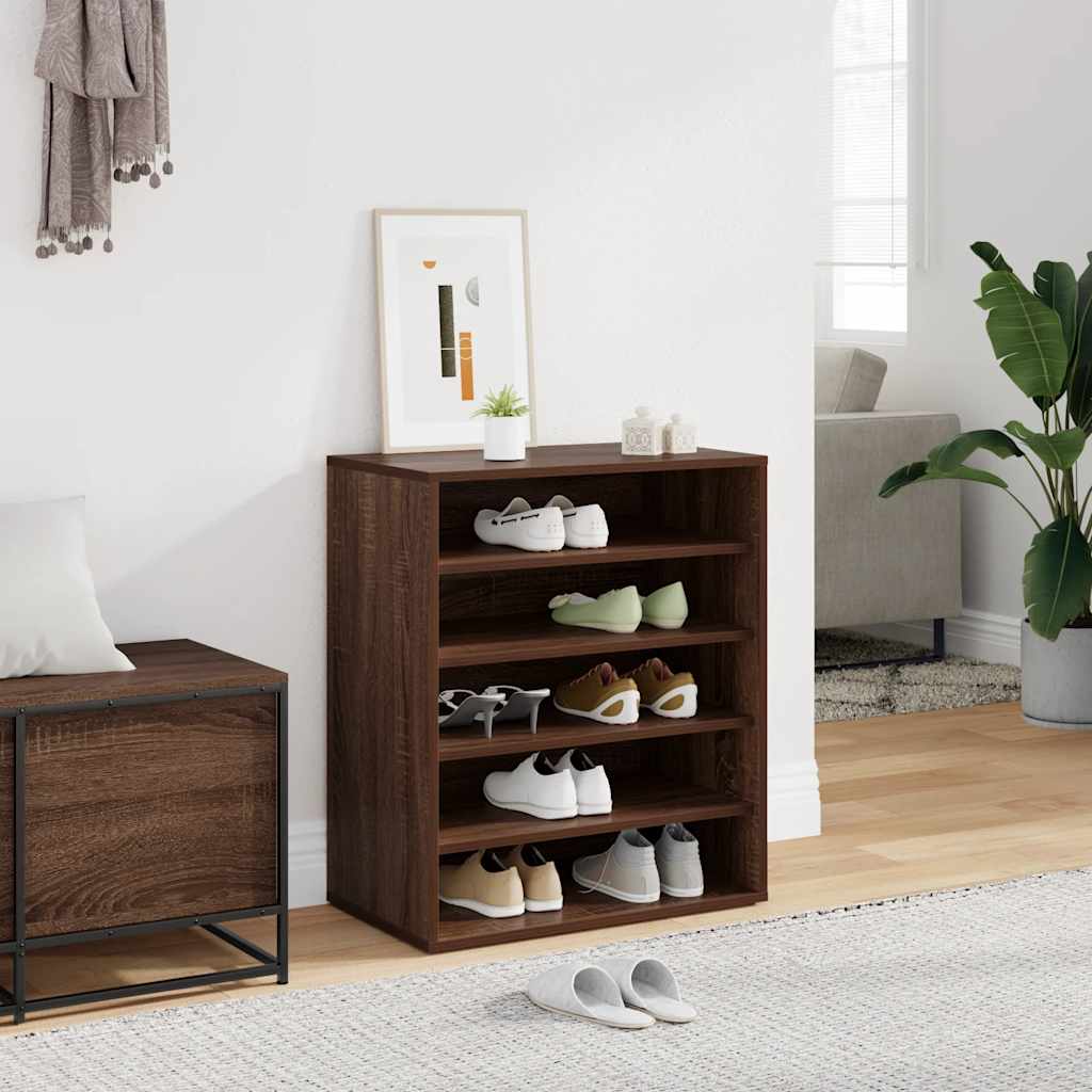 Schoenenkast 60x35x70 cm bewerkt hout bruin eikenkleur – afbeelding 1