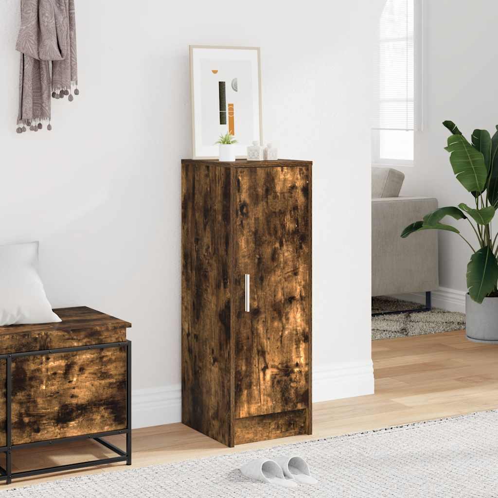 Schoenenkast 32x35x92 cm bewerkt hout gerookt eikenkleurig