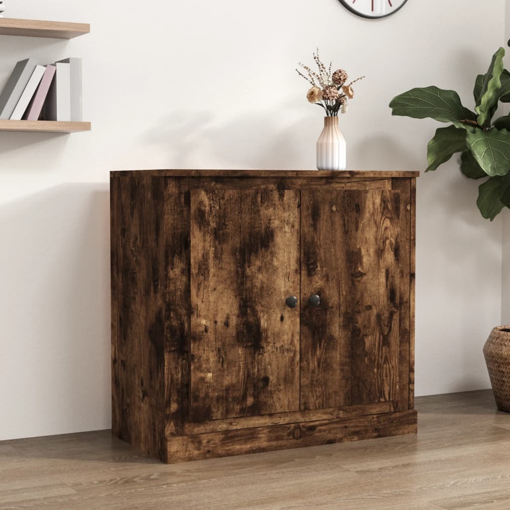 Dressoir 70x35,5x67,5 cm bewerkt hout gerookt eikenkleurig