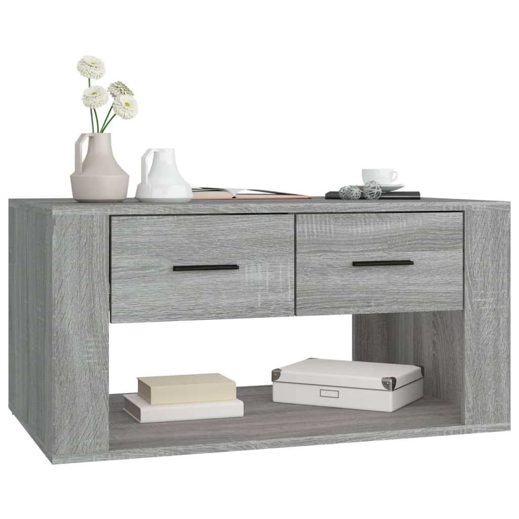 Salontafel 80x50x40 cm bewerkt hout grijs sonoma eiken – afbeelding 4