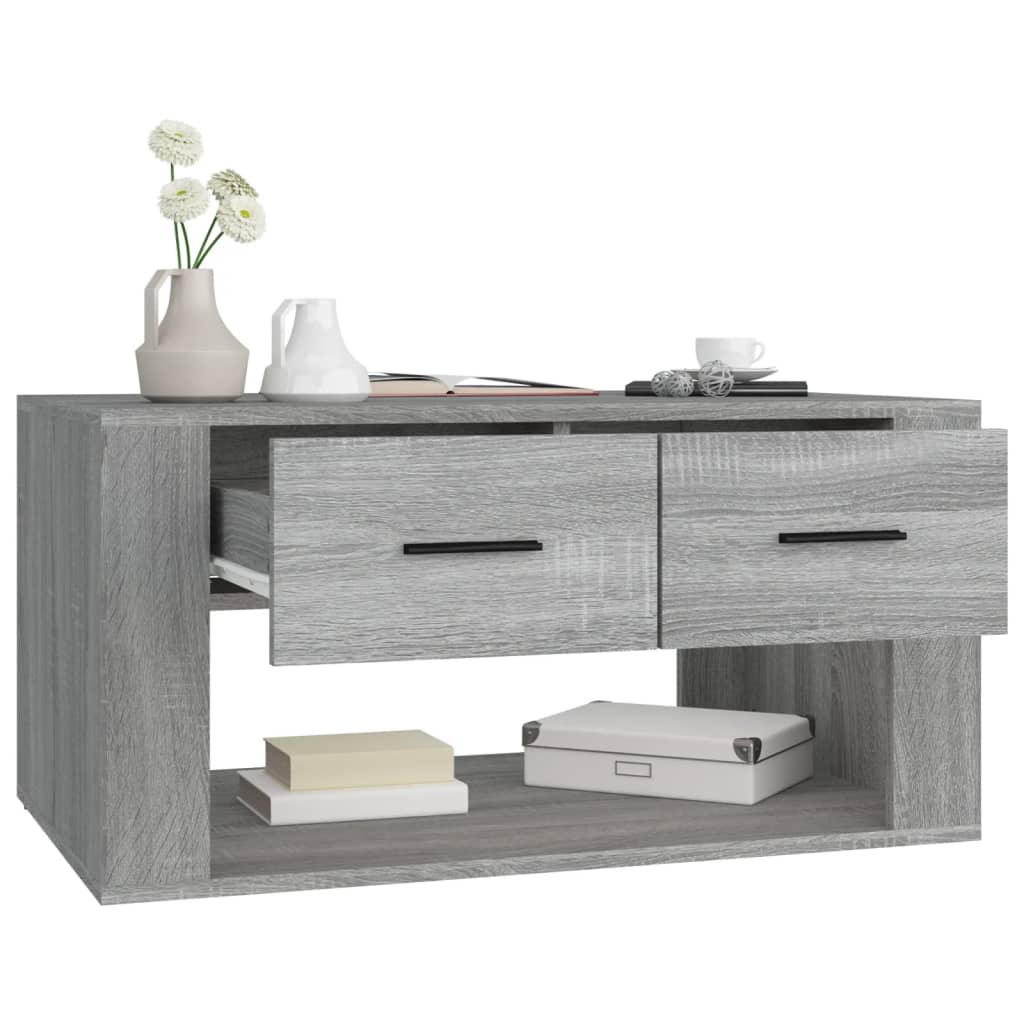 Salontafel 80x50x40 cm bewerkt hout grijs sonoma eiken – afbeelding 5