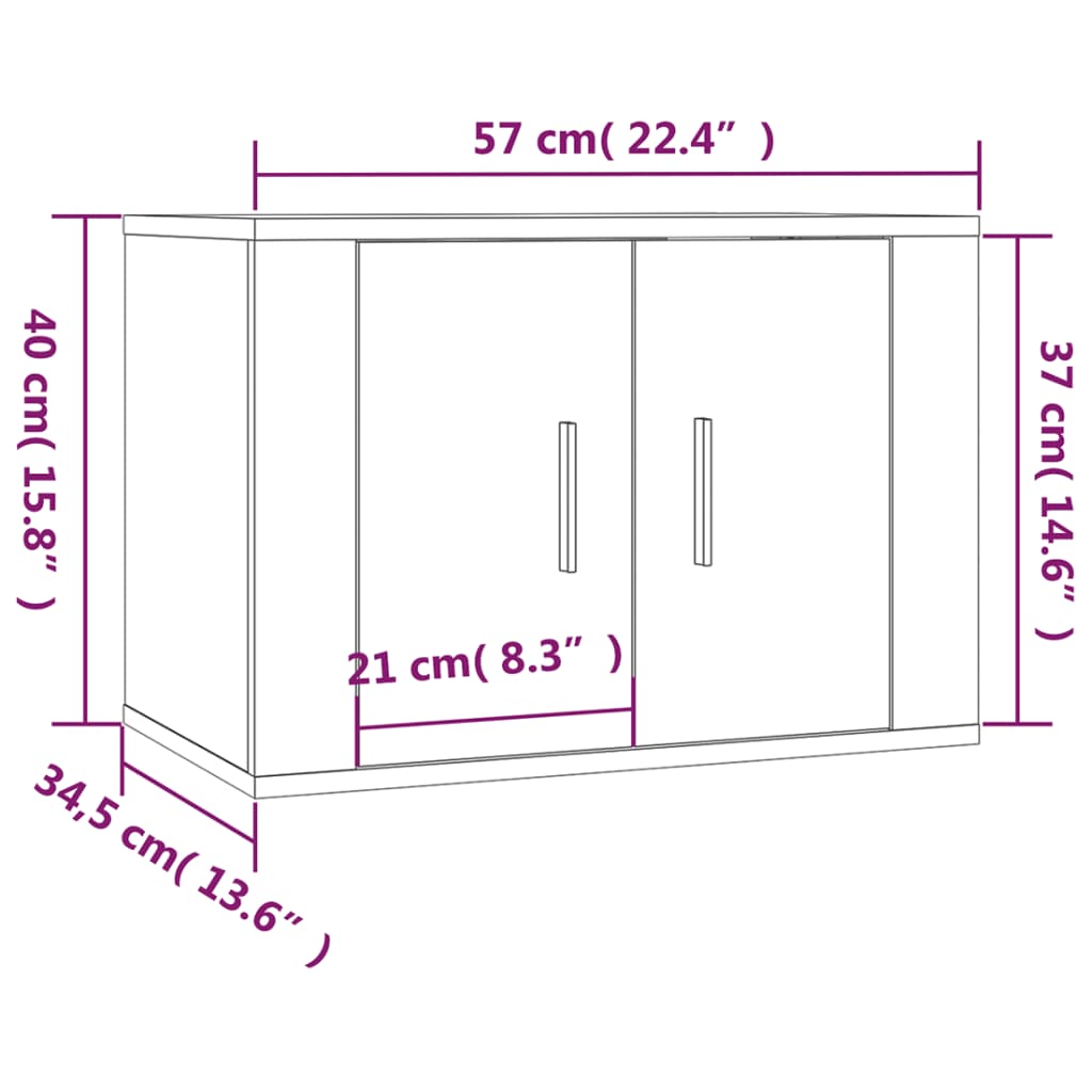 Tv-wandmeubel 57x34,5x40 cm wit – afbeelding 12
