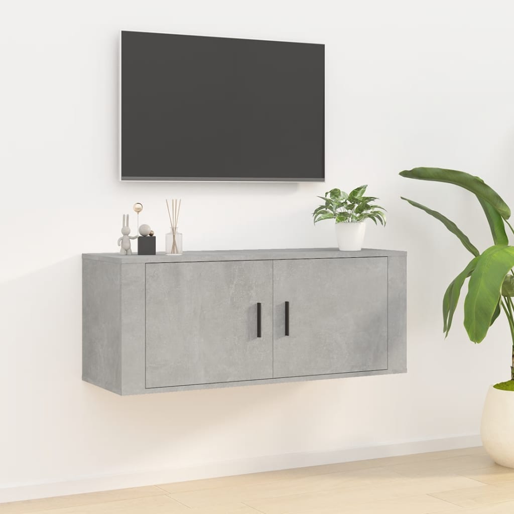 Tv-wandmeubel 100x34,5x40 cm betongrijs – afbeelding 1