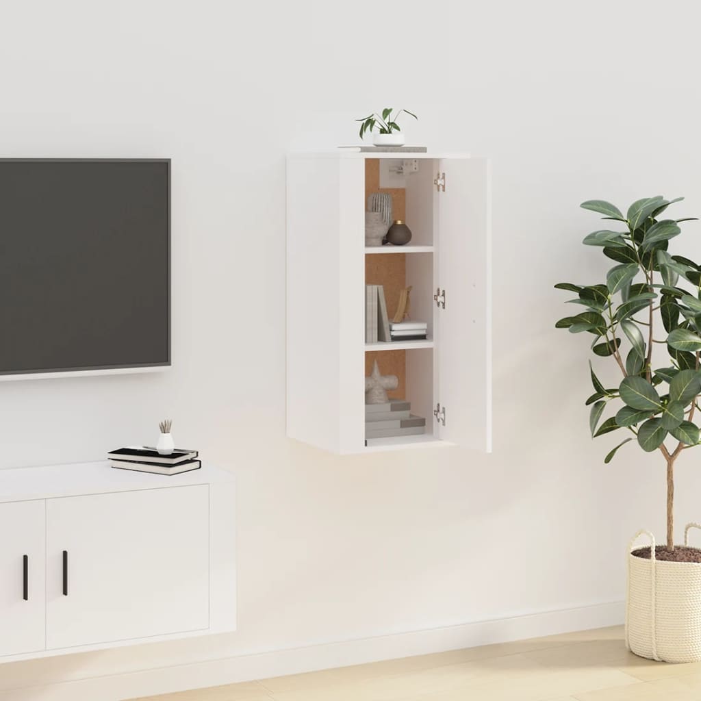 Tv-wandmeubel 40x34,5x80 cm wit – afbeelding 1