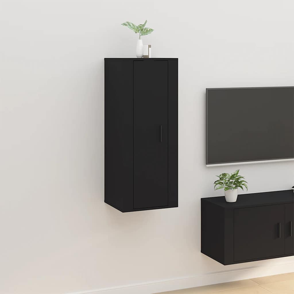 Tv-wandmeubel 40x34,5x100 cm zwart – afbeelding 1