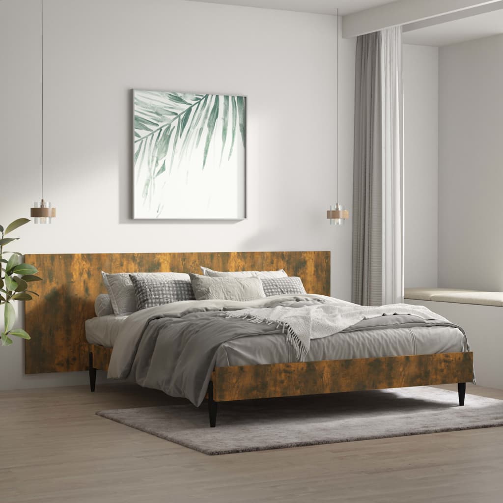 Hoofdbord wandmodel 240x1,5x80 cm bewerkt hout gerookt eiken