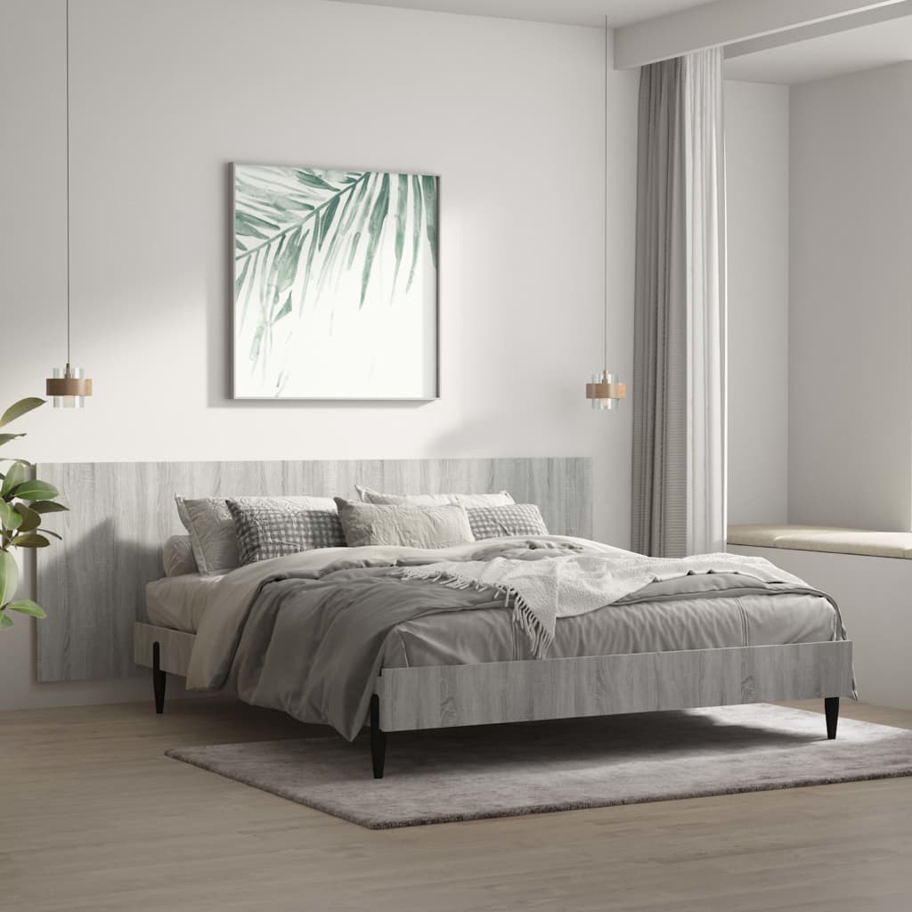 Hoofdbord wandmodel 240x1,5x80 cm bewerkt hout grijs sonoma – afbeelding 1