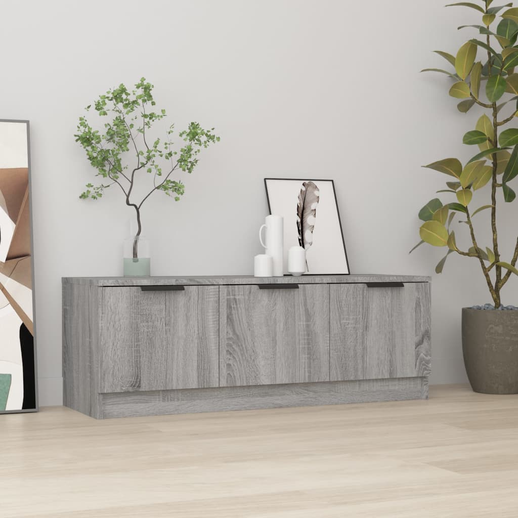 Tv-meubel 102x35x36,5 cm bewerkt hout grijs sonoma eikenkleurig – afbeelding 1