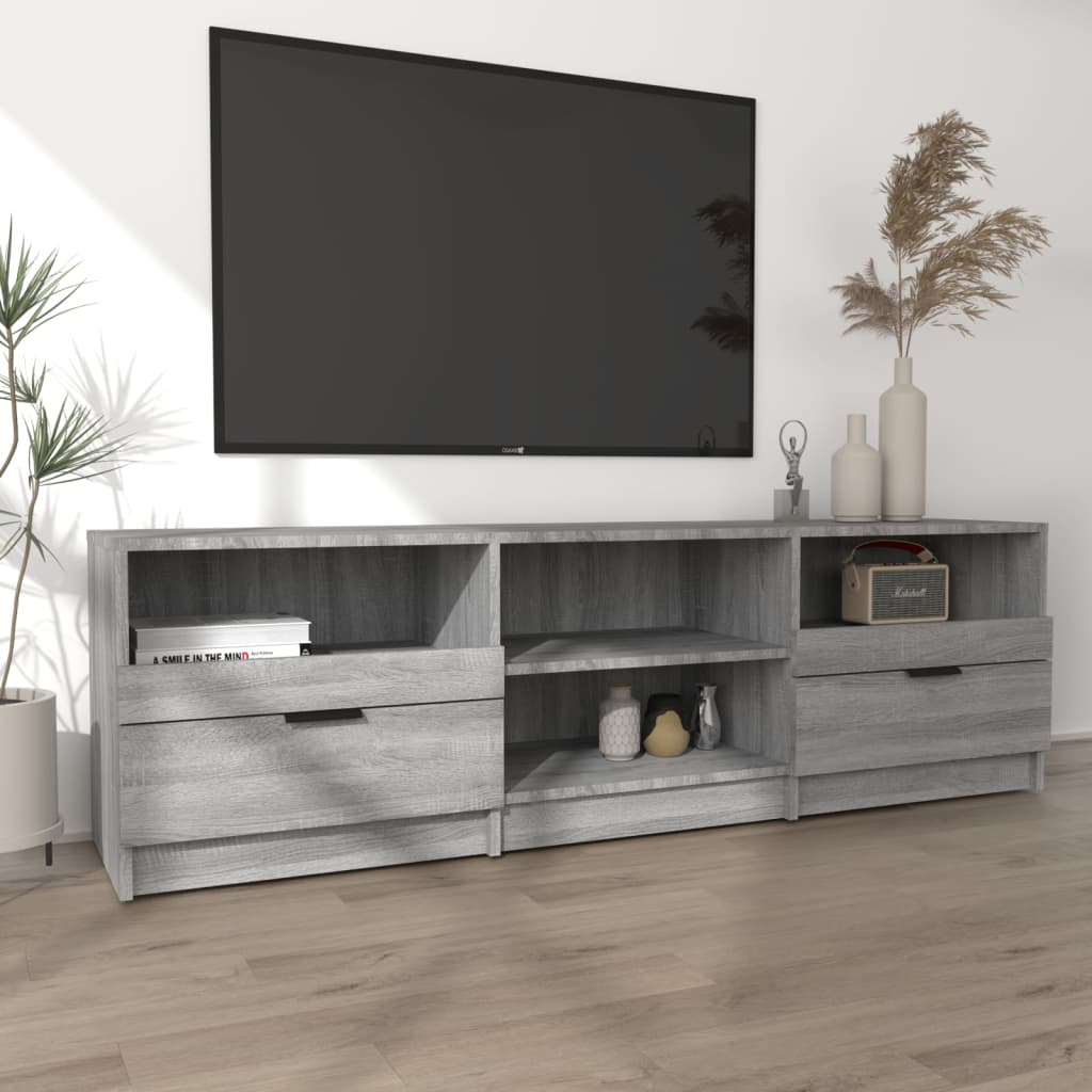 Tv-meubel 150x33,5x45 cm bewerkt hout grijs sonoma eikenkleurig – afbeelding 3
