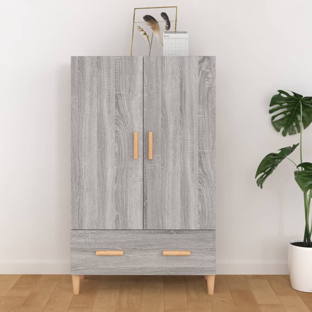 Hoge kast 70x31x115 cm bewerkt hout grijs sonoma eikenkleurig – afbeelding 1