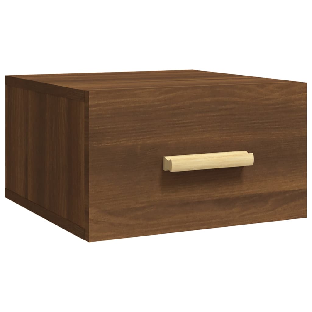 Nachtkastje wandgemonteerd 35x35x20 cm bruin eikenkleur – afbeelding 2