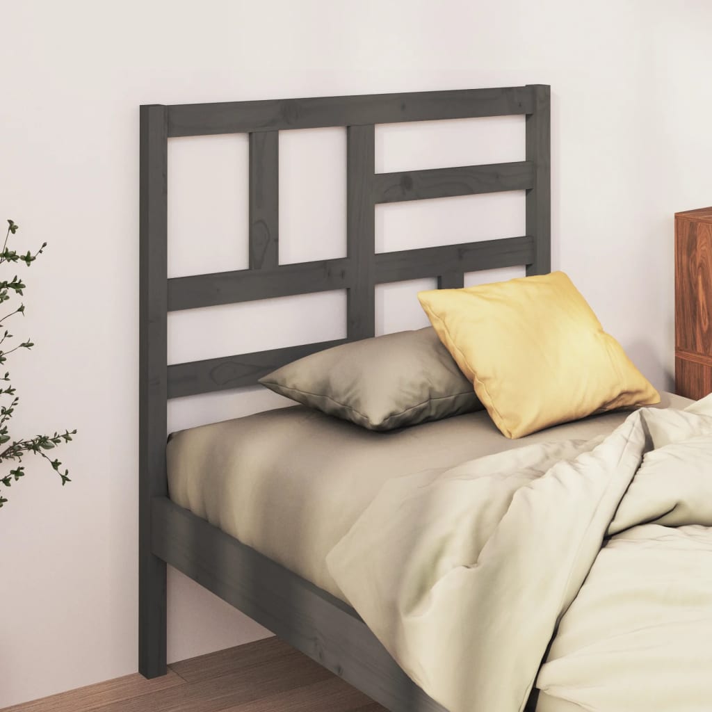 Hoofdbord 96x4x104 cm massief grenenhout grijs
