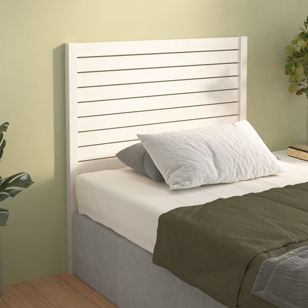 Hoofdbord 96x4x100 cm massief grenenhout wit – afbeelding 1