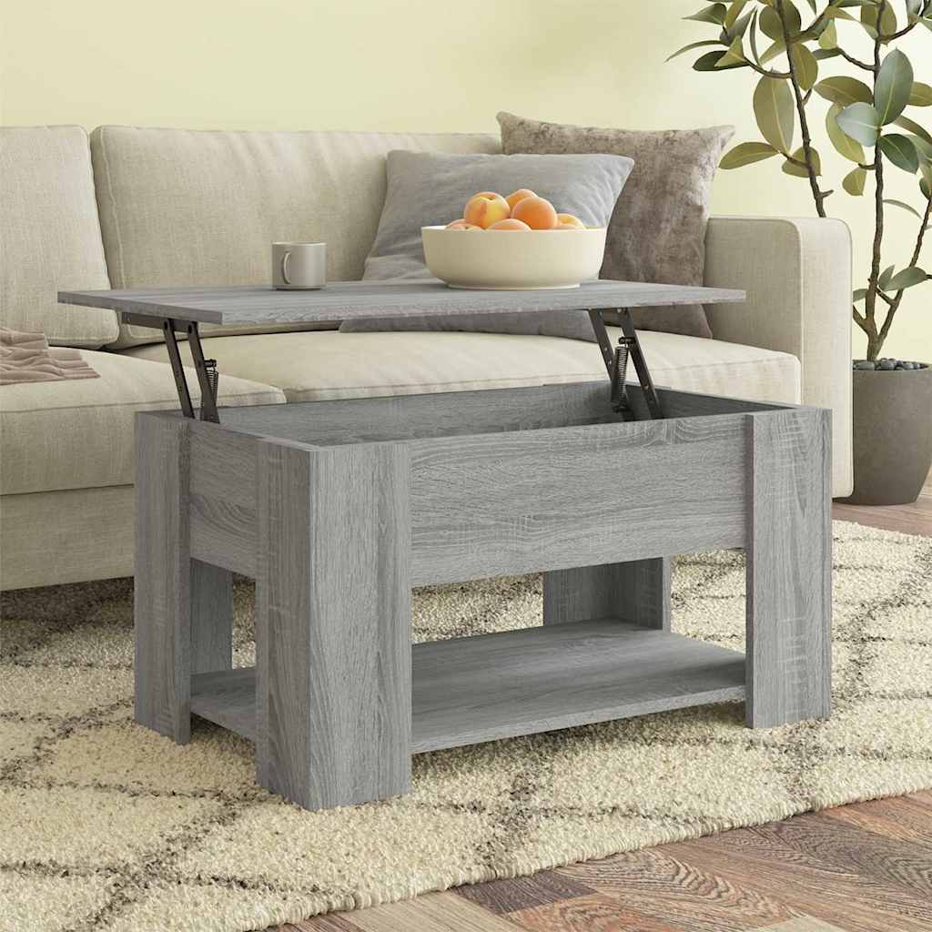 Salontafel 79x49x41 cm bewerkt hout grijs sonoma eikenkleurig