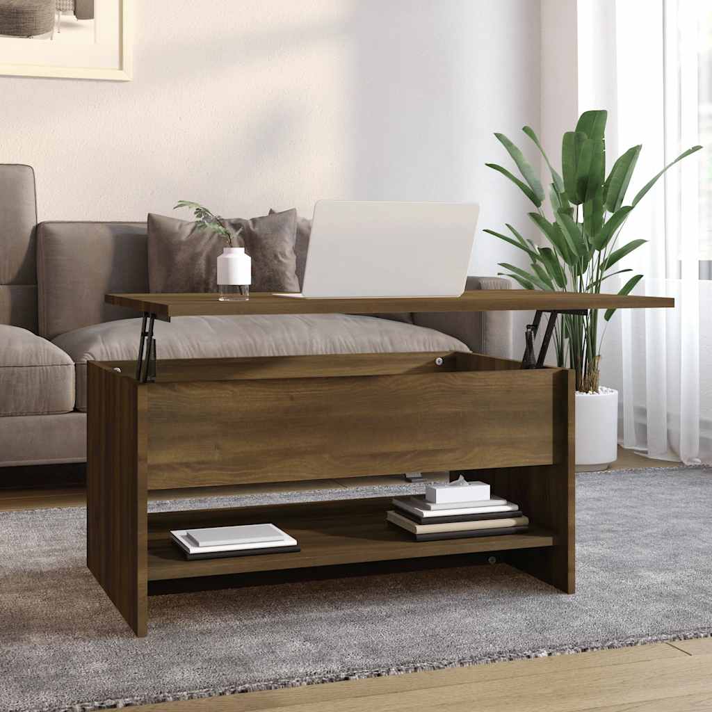 Salontafel 80x50x40 cm bewerkt hout bruin eikenkleur