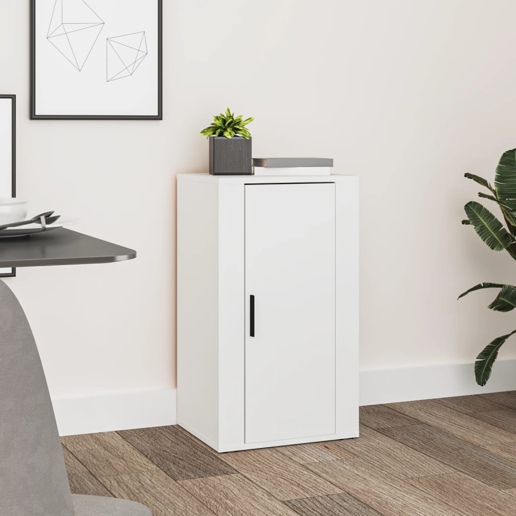 Dressoir 40x33x70 cm bewerkt hout wit – afbeelding 1