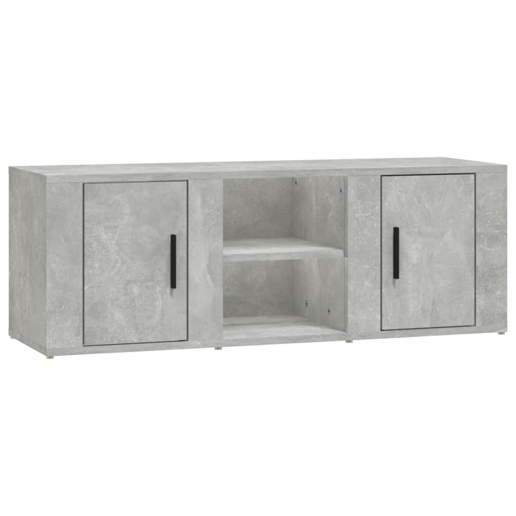 Tv-meubel 100x31,5x35 cm bewerkt hout betongrijs – afbeelding 2
