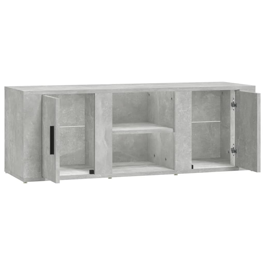 Tv-meubel 100x31,5x35 cm bewerkt hout betongrijs – afbeelding 7