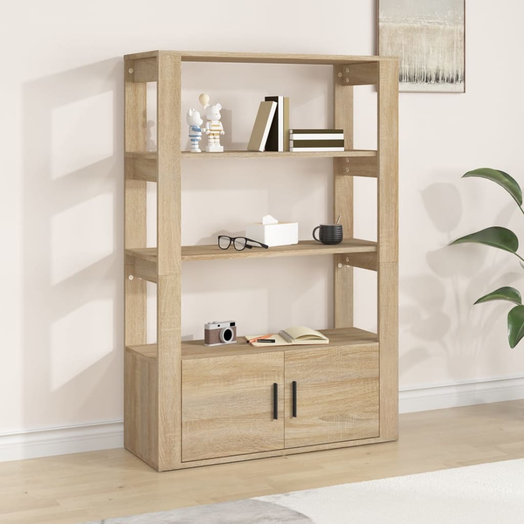 Dressoir 80x30x119,5 cm bewerkt hout sonoma eikenkleurig