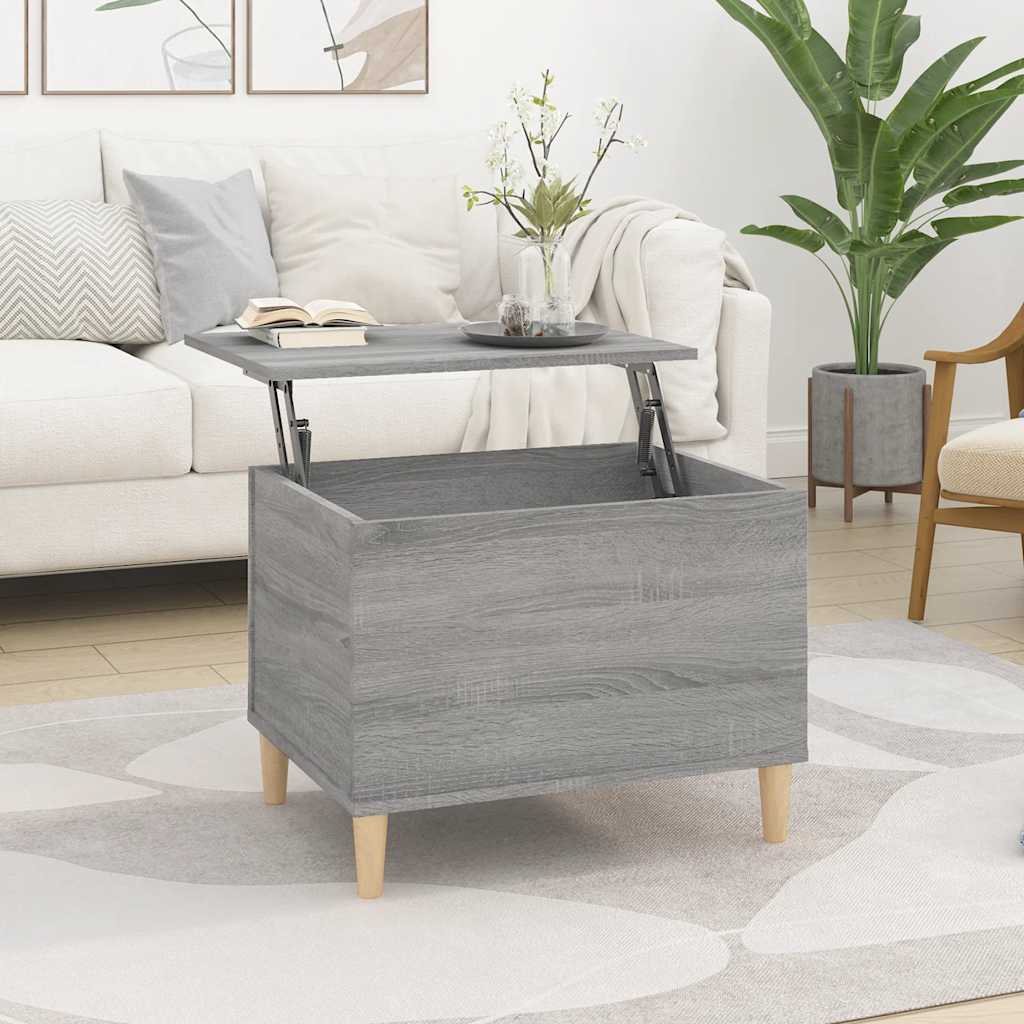 Salontafel 60x44,5x45 cm bewerkt hout grijs sonoma eikenkleurig – afbeelding 1