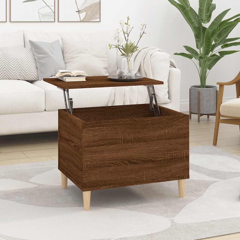 Salontafel 60x44,5x45 cm bewerkt hout bruin eikenkleur – afbeelding 1