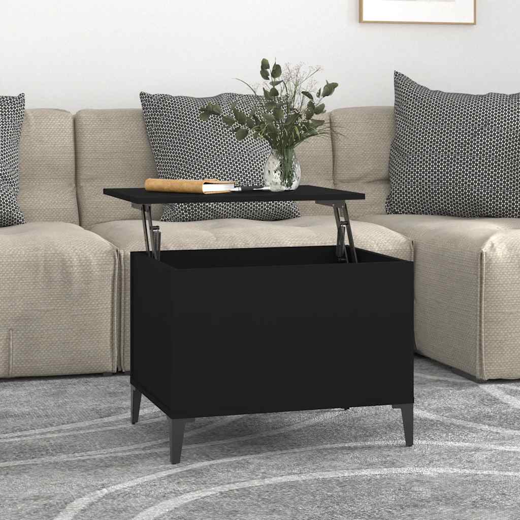 Salontafel 60x44,5x45 cm bewerkt hout zwart – afbeelding 1