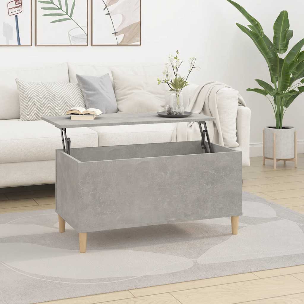 Salontafel 90x44,5x45 cm bewerkt hout betongrijs – afbeelding 1