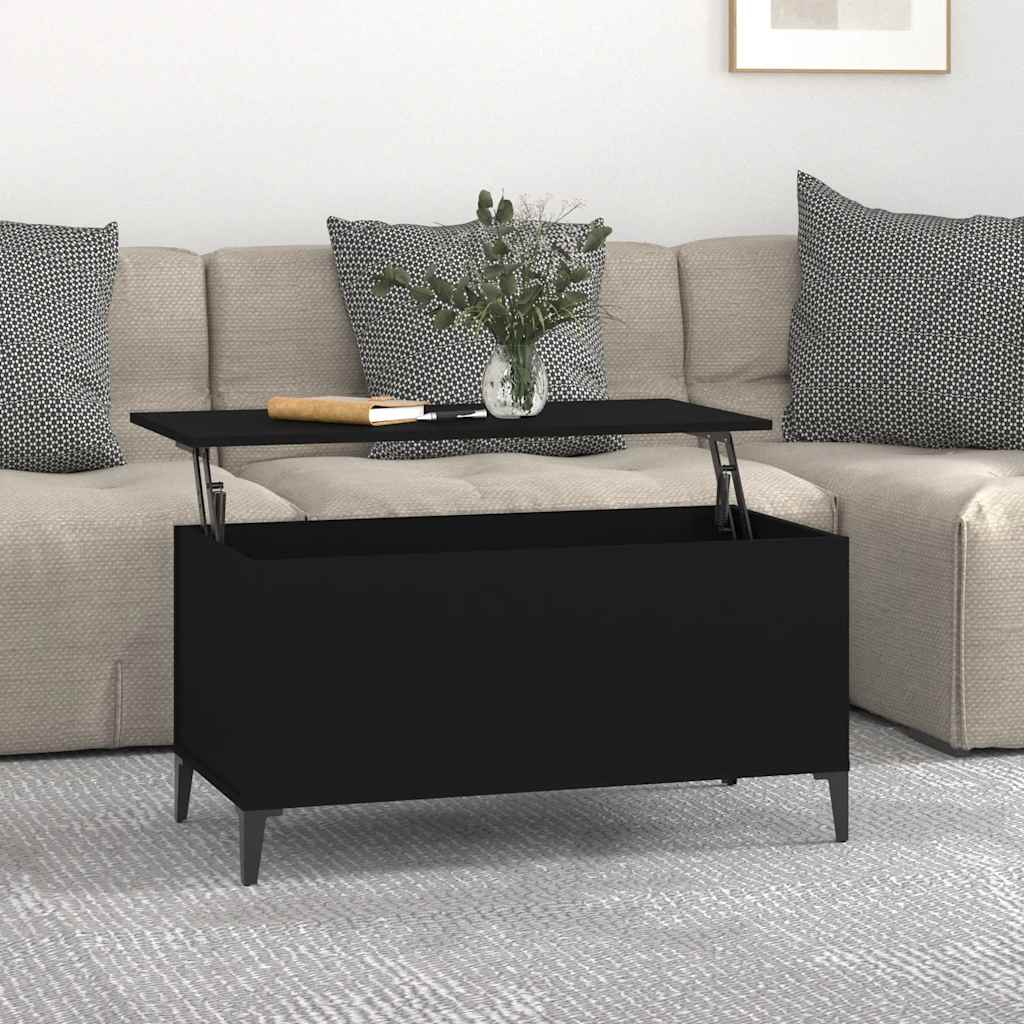 Salontafel 90x44,5x45 cm bewerkt hout zwart