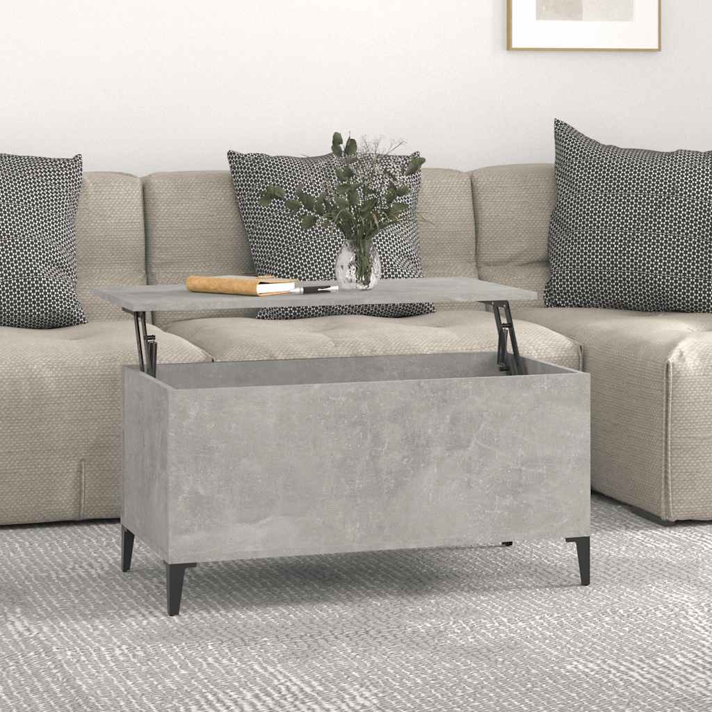Salontafel 90x44,5x45 cm bewerkt hout betongrijs – afbeelding 1
