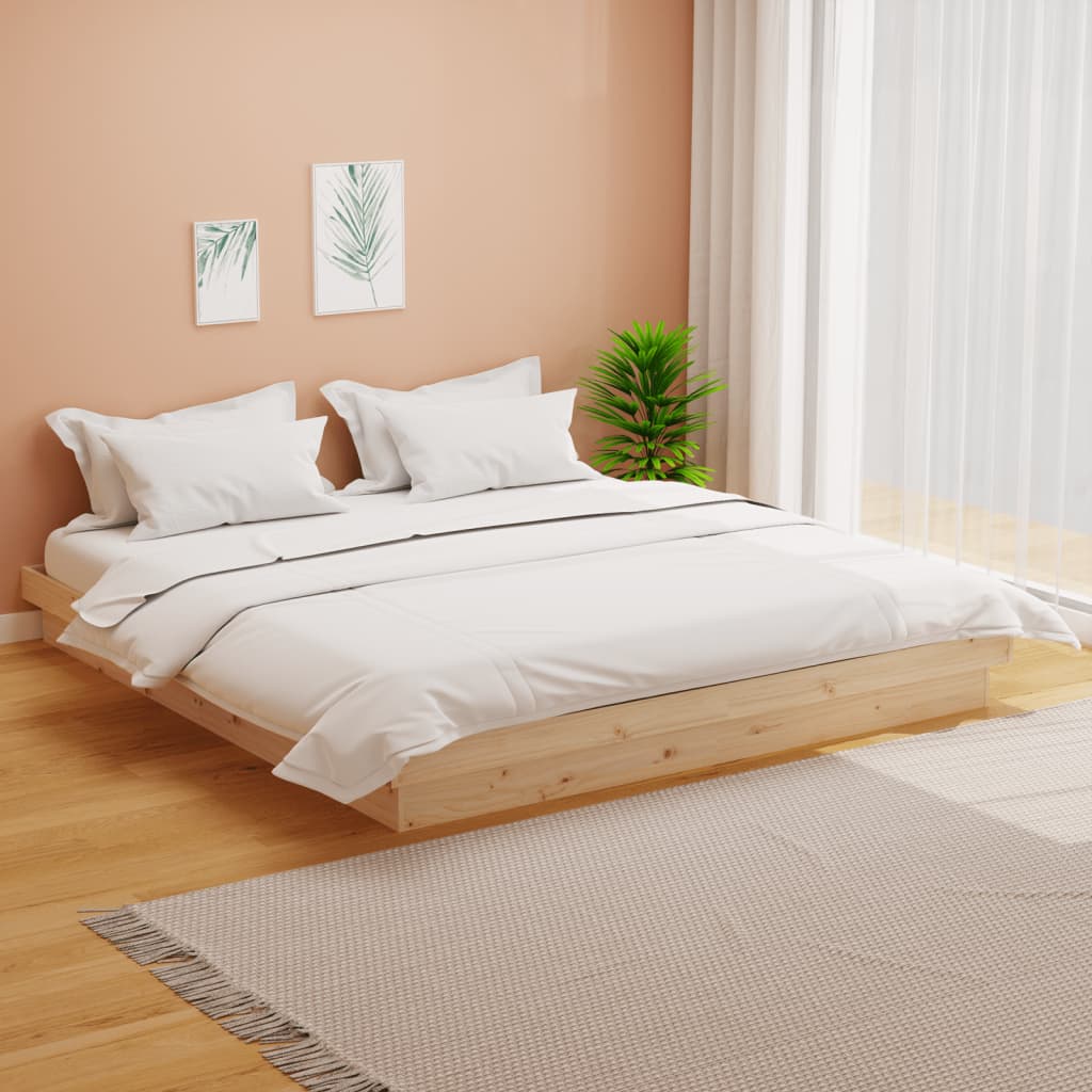 Bedframe zonder matras massief hout 160x200 cm