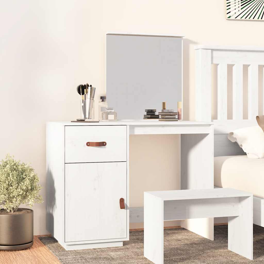 Kaptafel 95x50x134 cm massief grenenhout wit